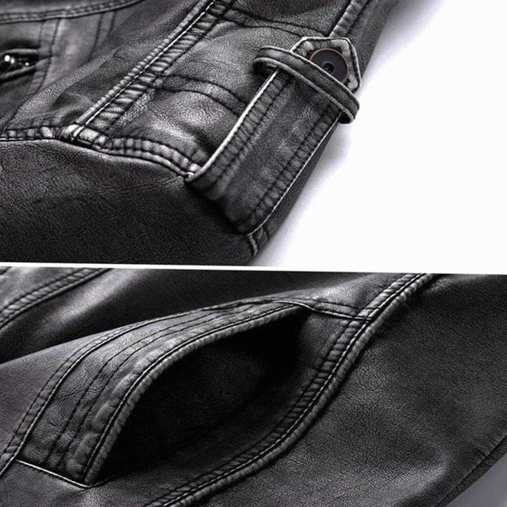 Men's Slim Fit Faux Leather Biker Moto Jacket