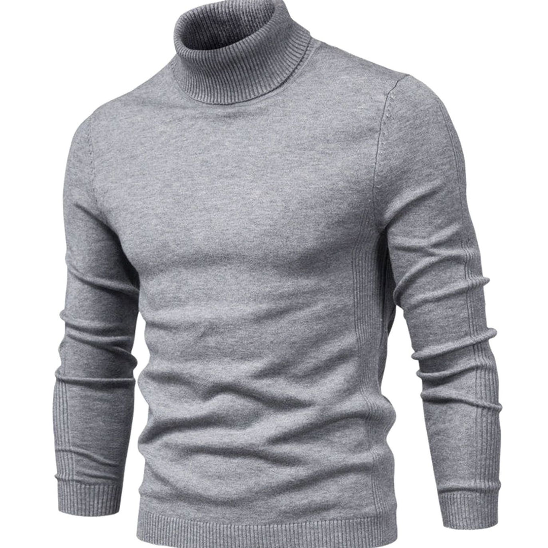 Men's Slim-Fit Turtleneck Casual Knit Sweater - Gray