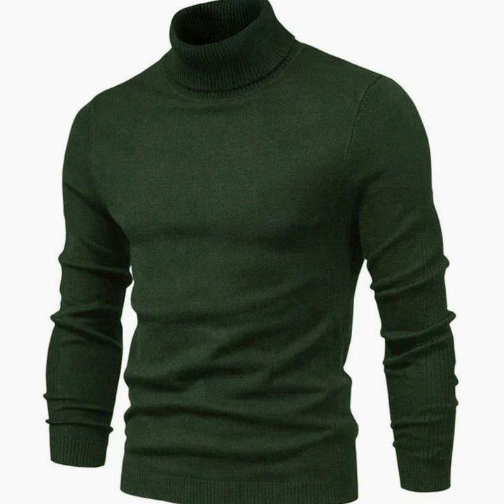 Men's Slim-Fit Turtleneck Casual Knit Sweater - Green