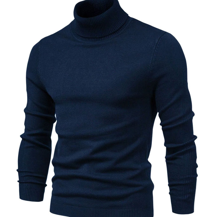 Men's Slim-Fit Turtleneck Casual Knit Sweater - Royal Blue