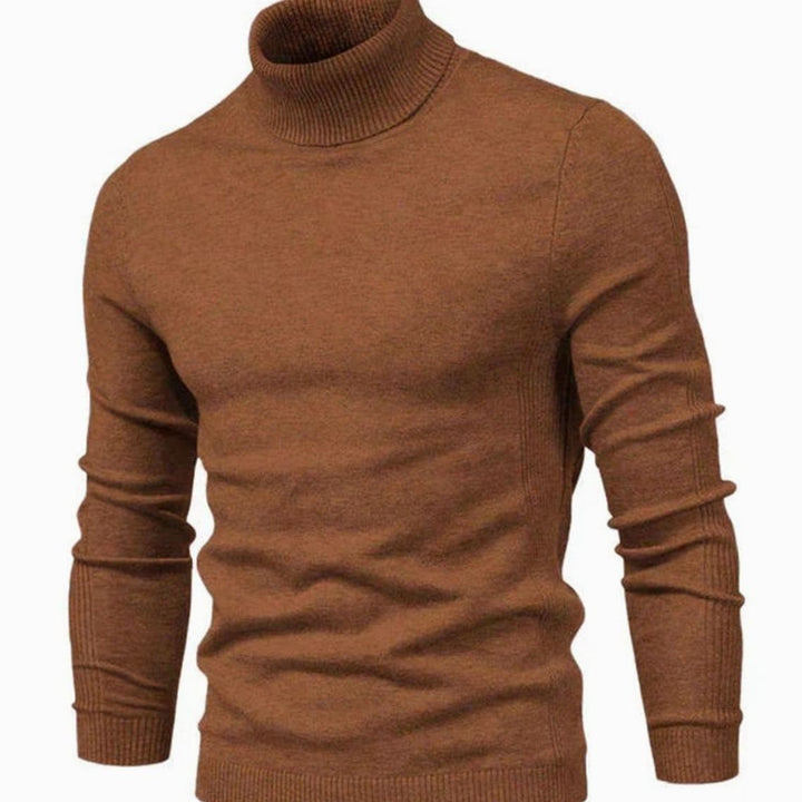 Men's Slim-Fit Turtleneck Casual Knit Sweater - Brown