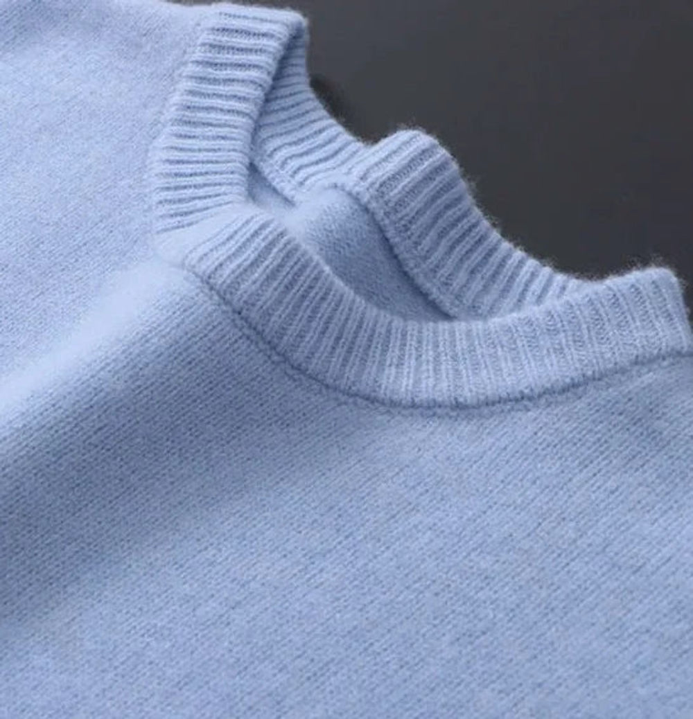 Men's Soft Mohair Crew Neck Knit Sweater Pullover