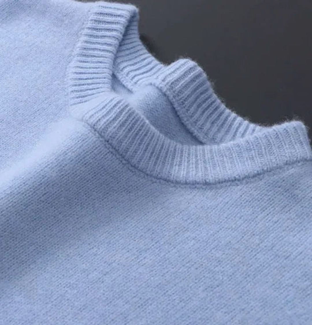 Men's Soft Mohair Crew Neck Knit Sweater Pullover