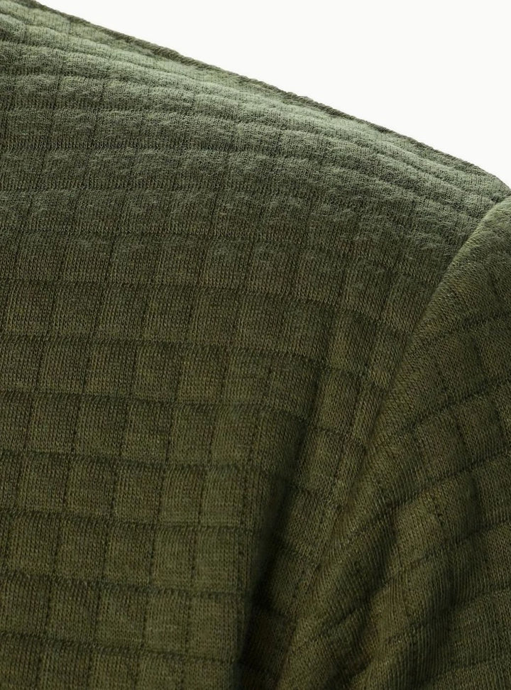 Men's Textured Grid Zip-Up Bomber Jacket