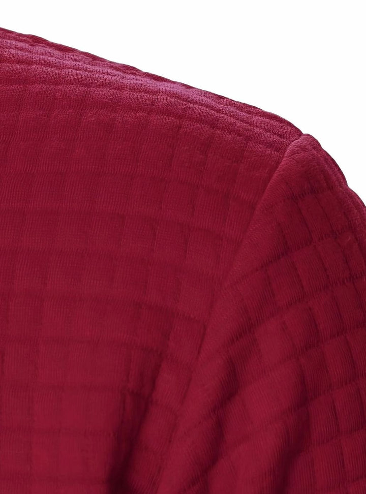 Men's Textured Grid Zip-Up Bomber Jacket
