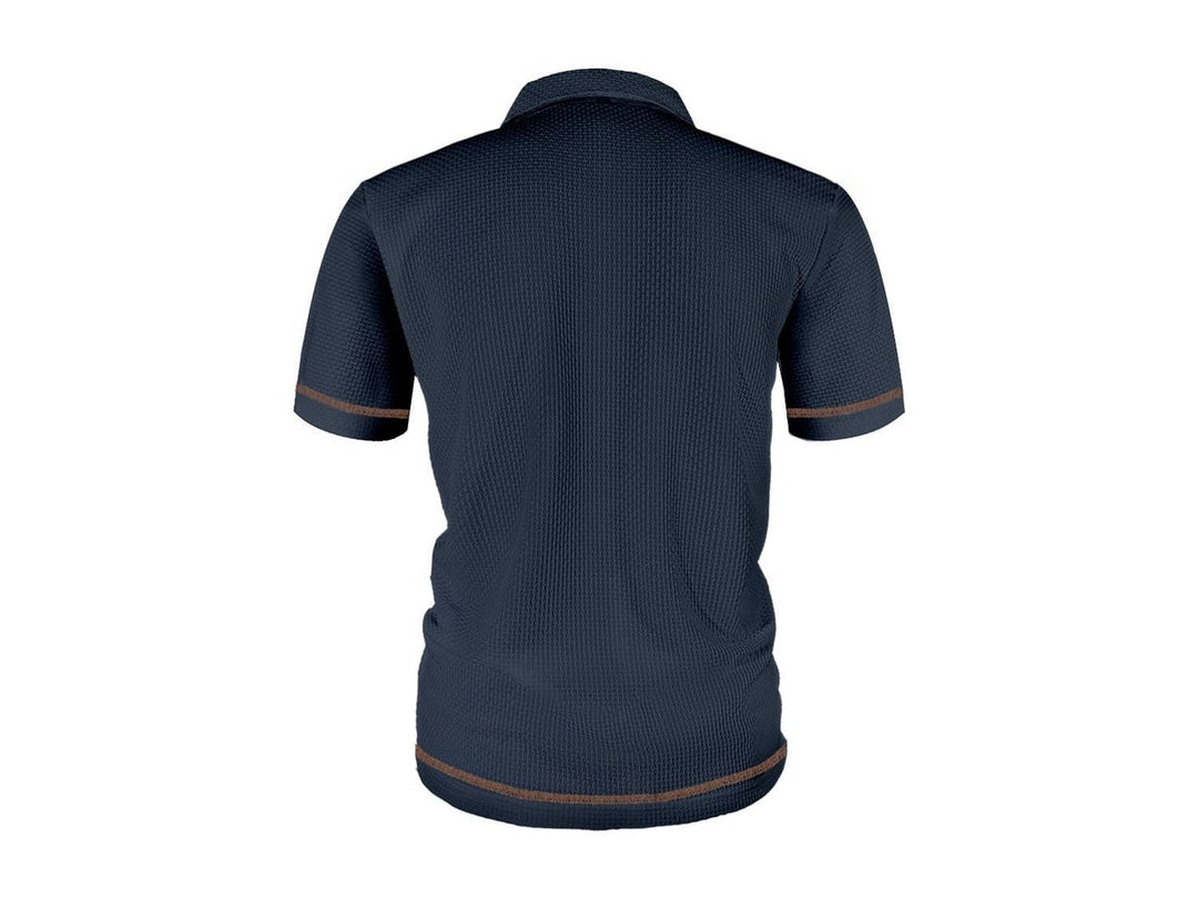 Men's Textured Woven-Pattern Short-Sleeve Polo Shirt