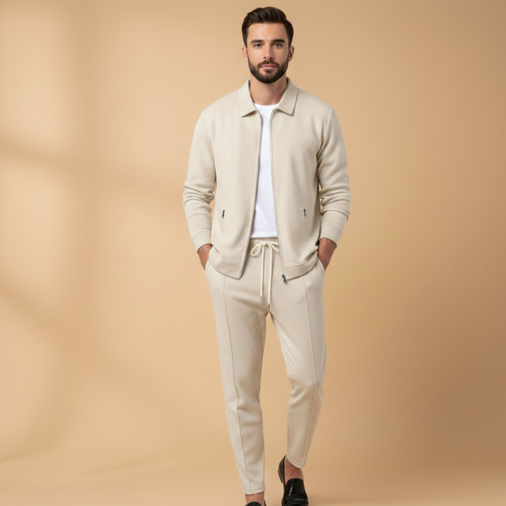 Christian | Men's Casual Zip Jacket Two Piece Set