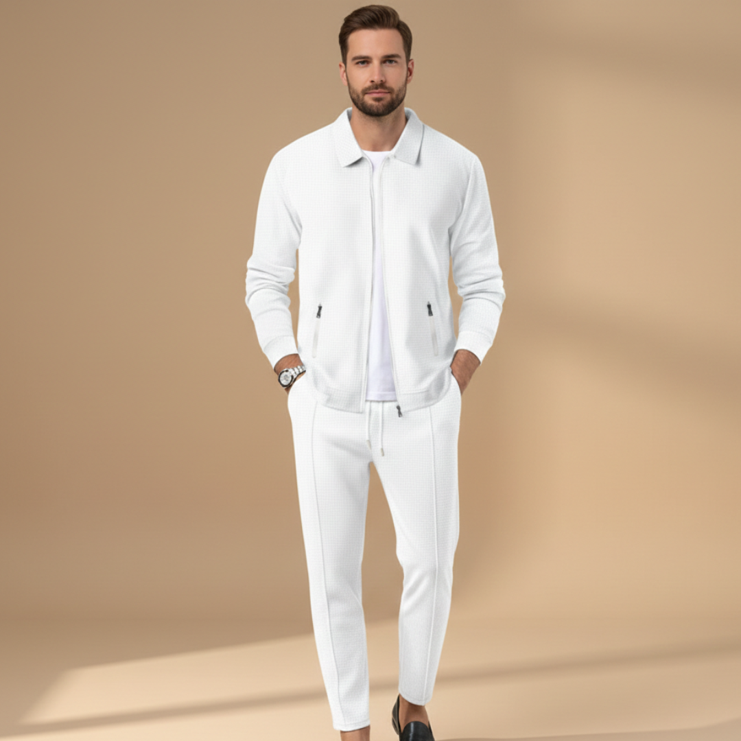Christian | Men's Casual Zip Jacket Two Piece Set