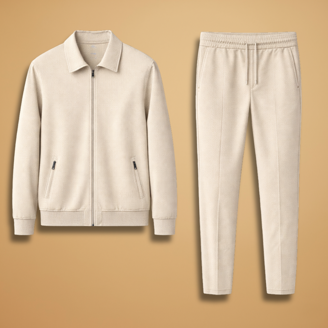 Christian | Men's Casual Zip Jacket Two Piece Set