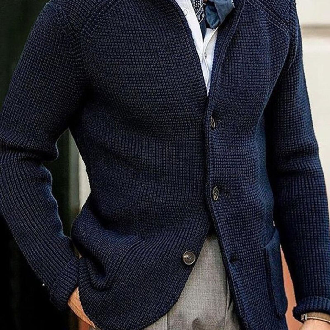 Men's Waffle-Knit Button-Front Cardigan Sweater Women Love Too - Blue