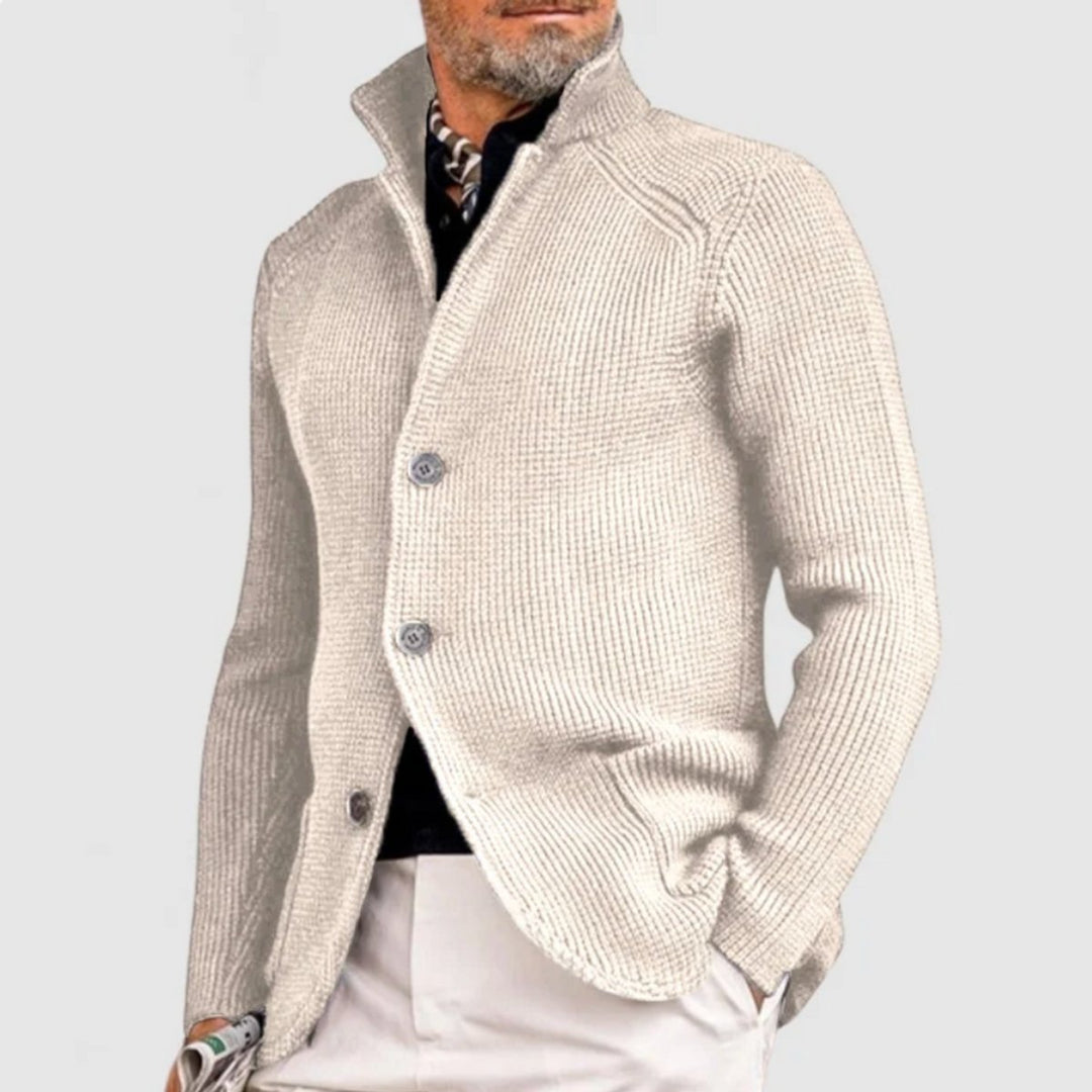 Men's Waffle-Knit Button-Front Cardigan Sweater Women Love Too - White