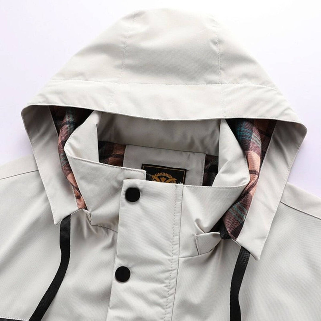 Men's Waterproof Hooded Quilted Jacket Windproof Outdoor Parka