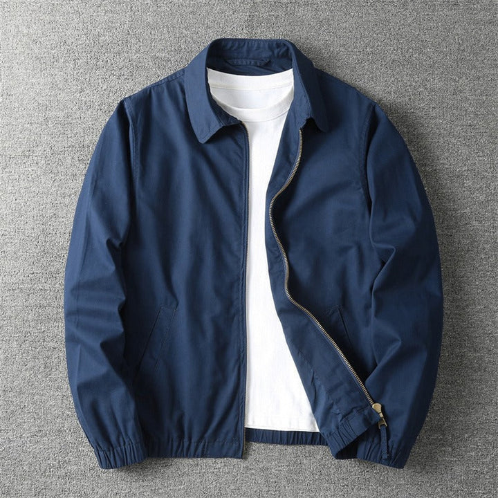 Mens Winter Coat Lightweight Zip-Up Bomber Jacket - Navy