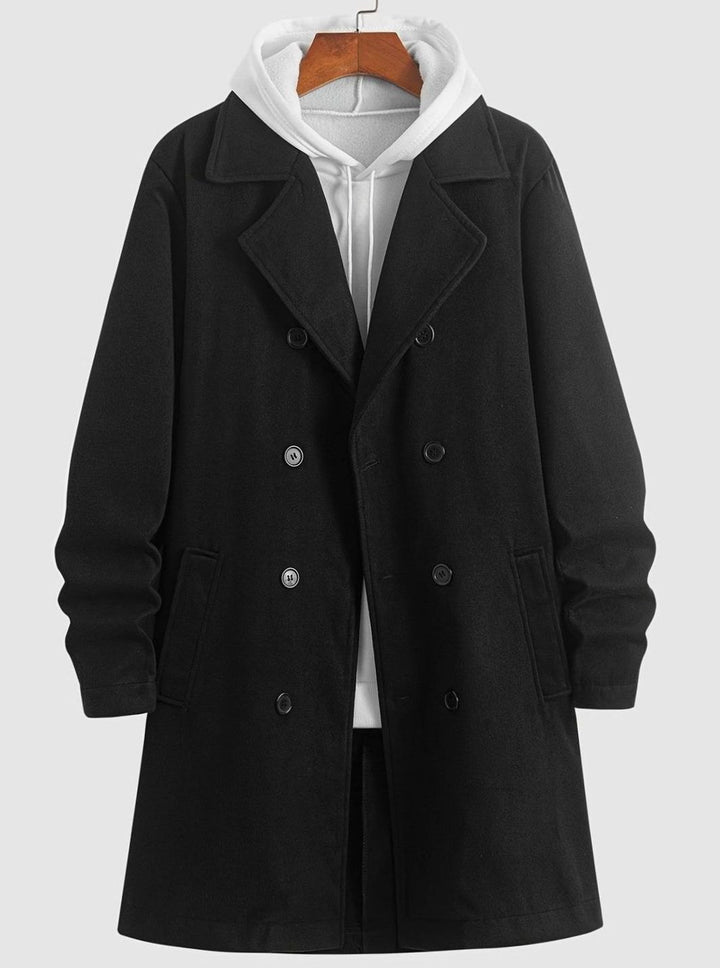 Men's Wool Double-Breasted Tailored Overcoat