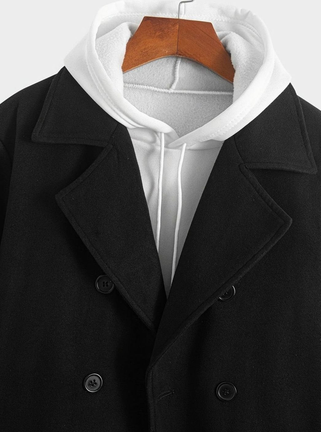 Men's Wool Double-Breasted Tailored Overcoat