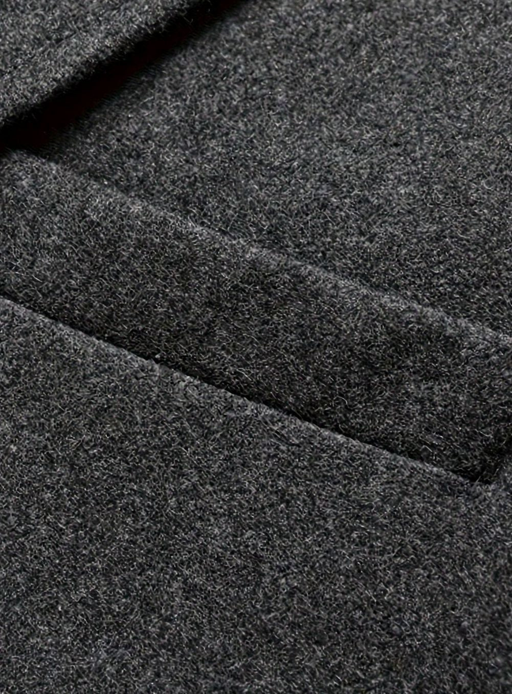 Men's Wool Long Overcoat Tailored Single-Breasted Trench Coat
