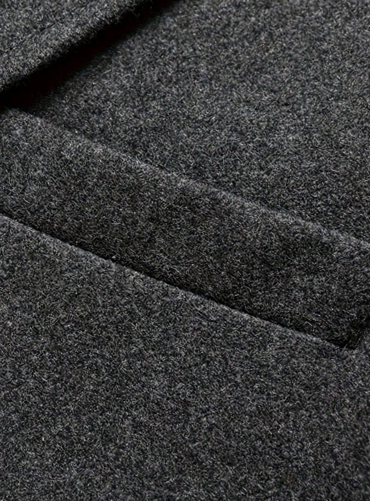 Men's Wool Long Overcoat Tailored Single-Breasted Trench Coat