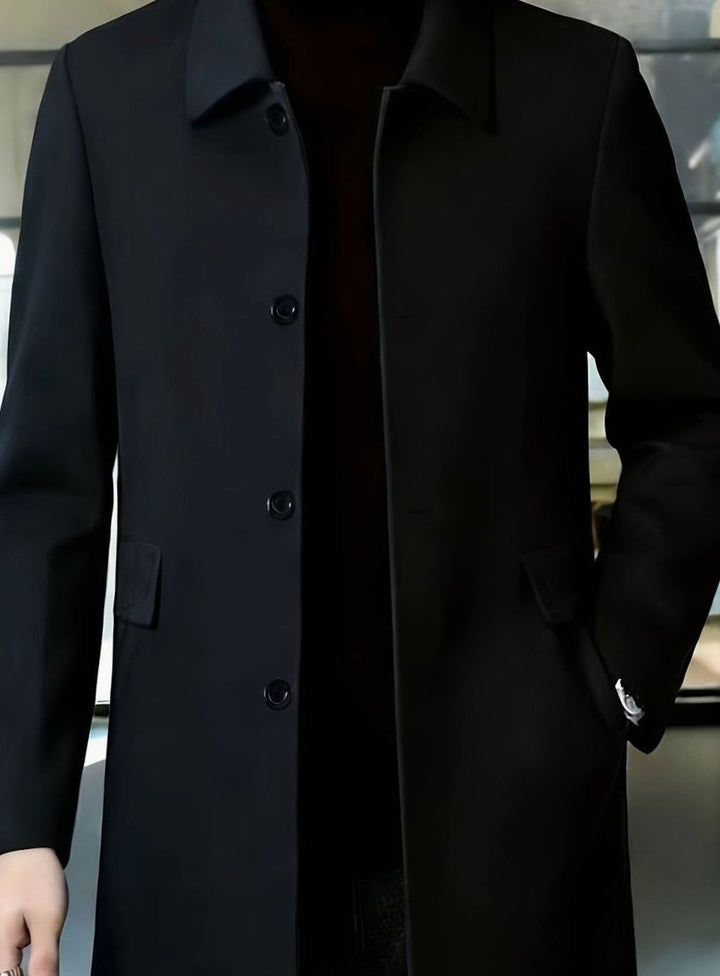 Men's Wool Single-Breasted Relaxed-Fit Overcoat