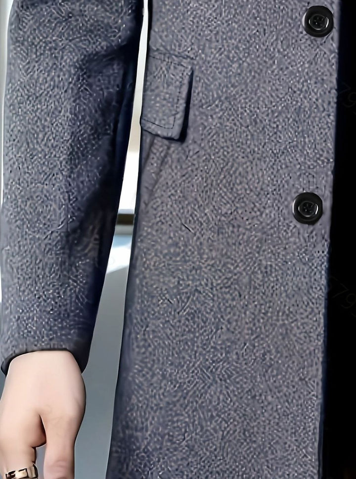 Men's Wool Single-Breasted Relaxed-Fit Overcoat
