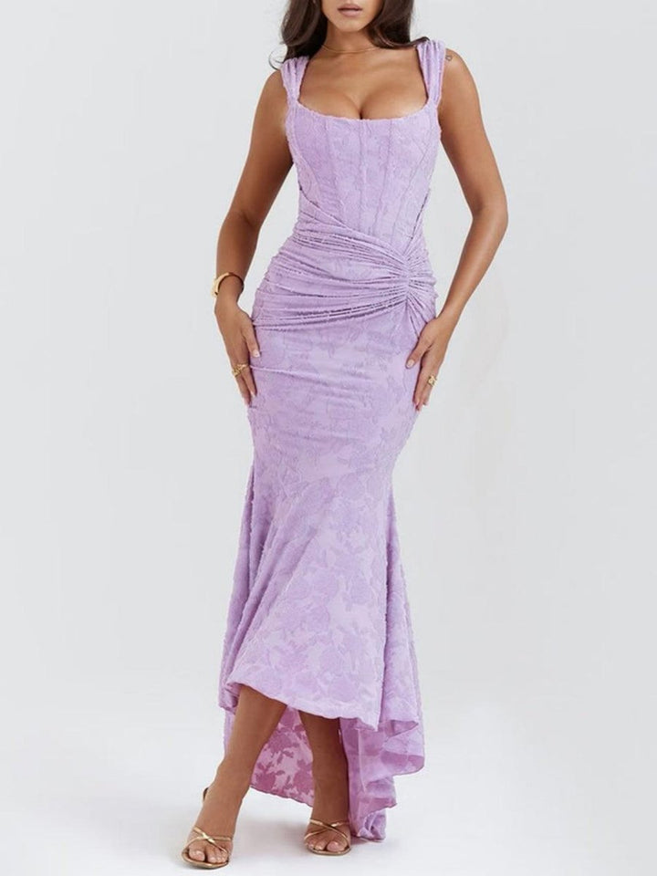 Mother of the Bride Dress Corset Bodice Jacquard Lace Mermaid Midi
