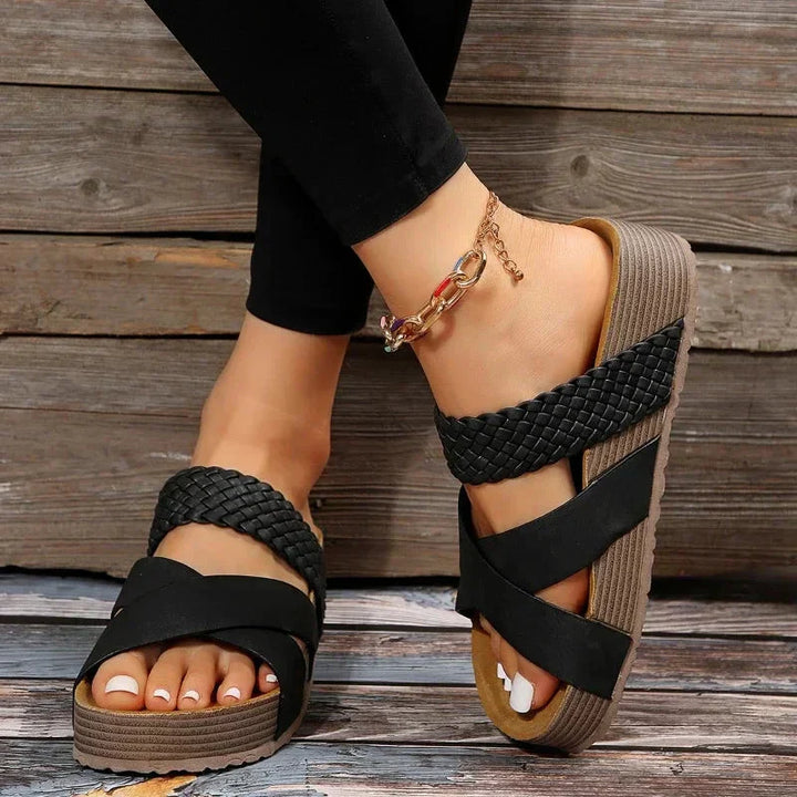 Morgan | Womens Orthopedic Platform Slide Sandals