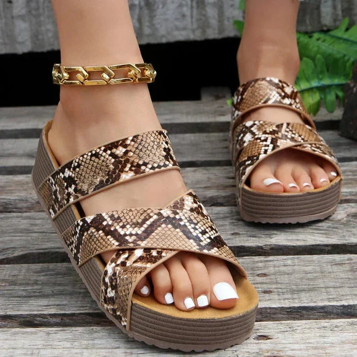 Morgan | Womens Orthopedic Platform Slide Sandals