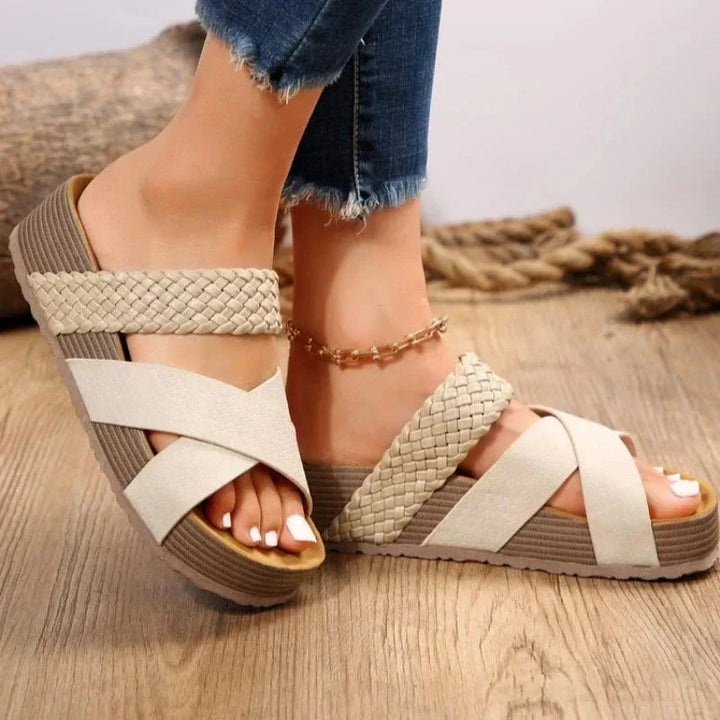 Morgan | Womens Orthopedic Platform Slide Sandals