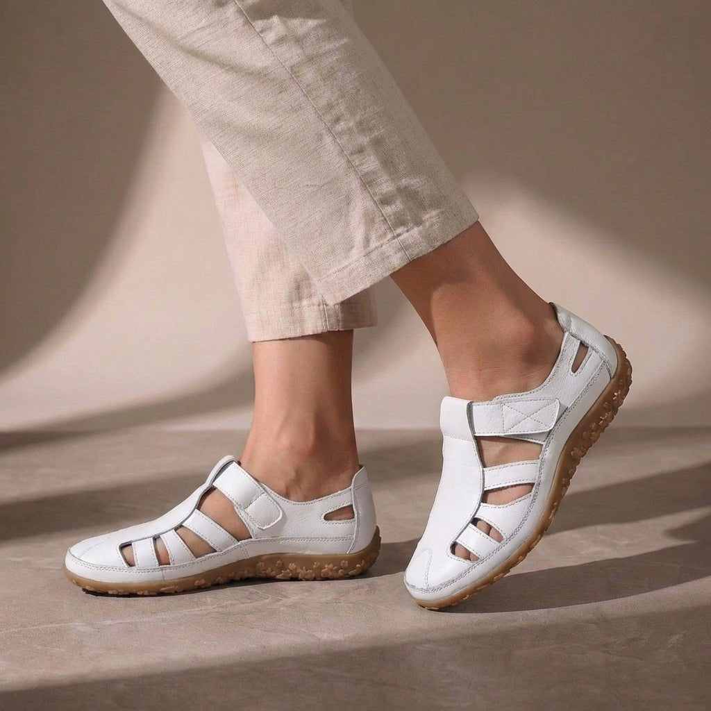 Orthopedic Closed-Toe Sandals Cutout Comfort Fit Women - White