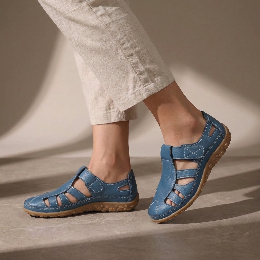 Orthopedic Closed-Toe Sandals Cutout Comfort Fit Women - Blue