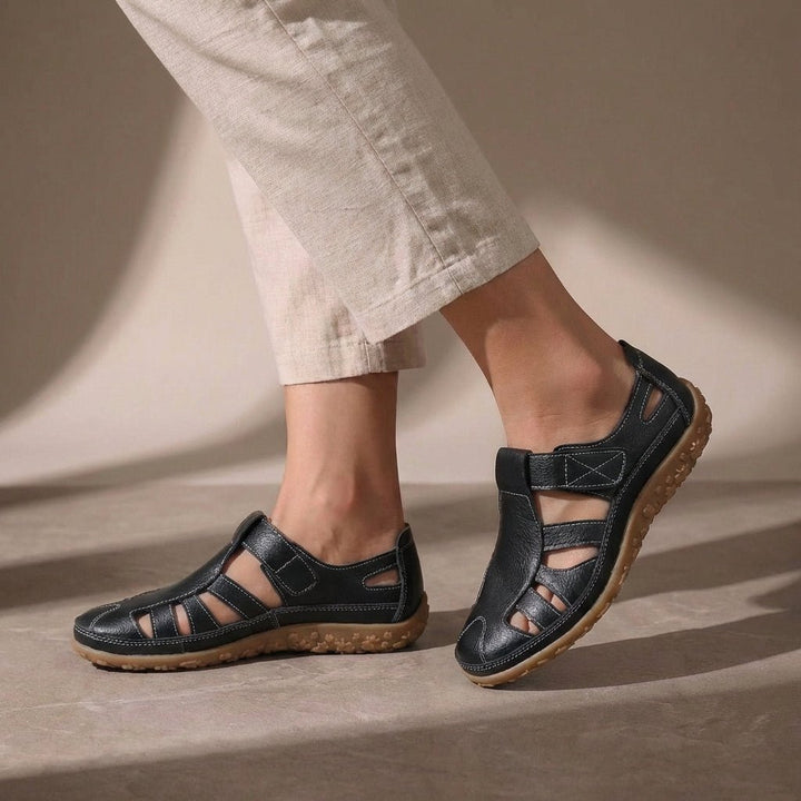Orthopedic Closed-Toe Sandals Cutout Comfort Fit Women - Black