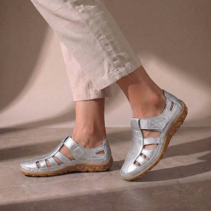 Orthopedic Closed-Toe Sandals Cutout Comfort Fit Women - Silver