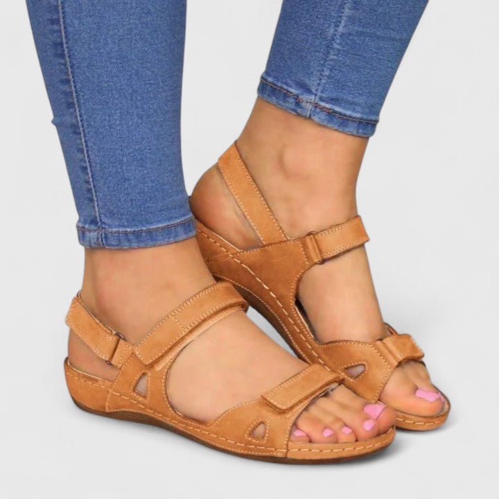 Orthopedic Comfort Sandals Adjustable Ankle Strap - Brown