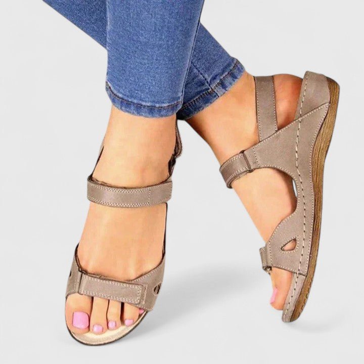 Orthopedic Comfort Sandals Adjustable Ankle Strap - Gray