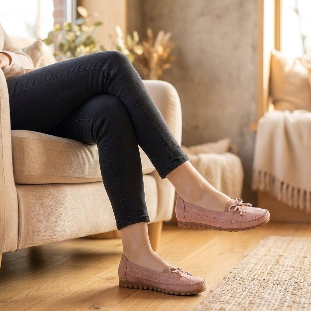 Orthopedic Loafers Slip-On Bow Perforated Comfort