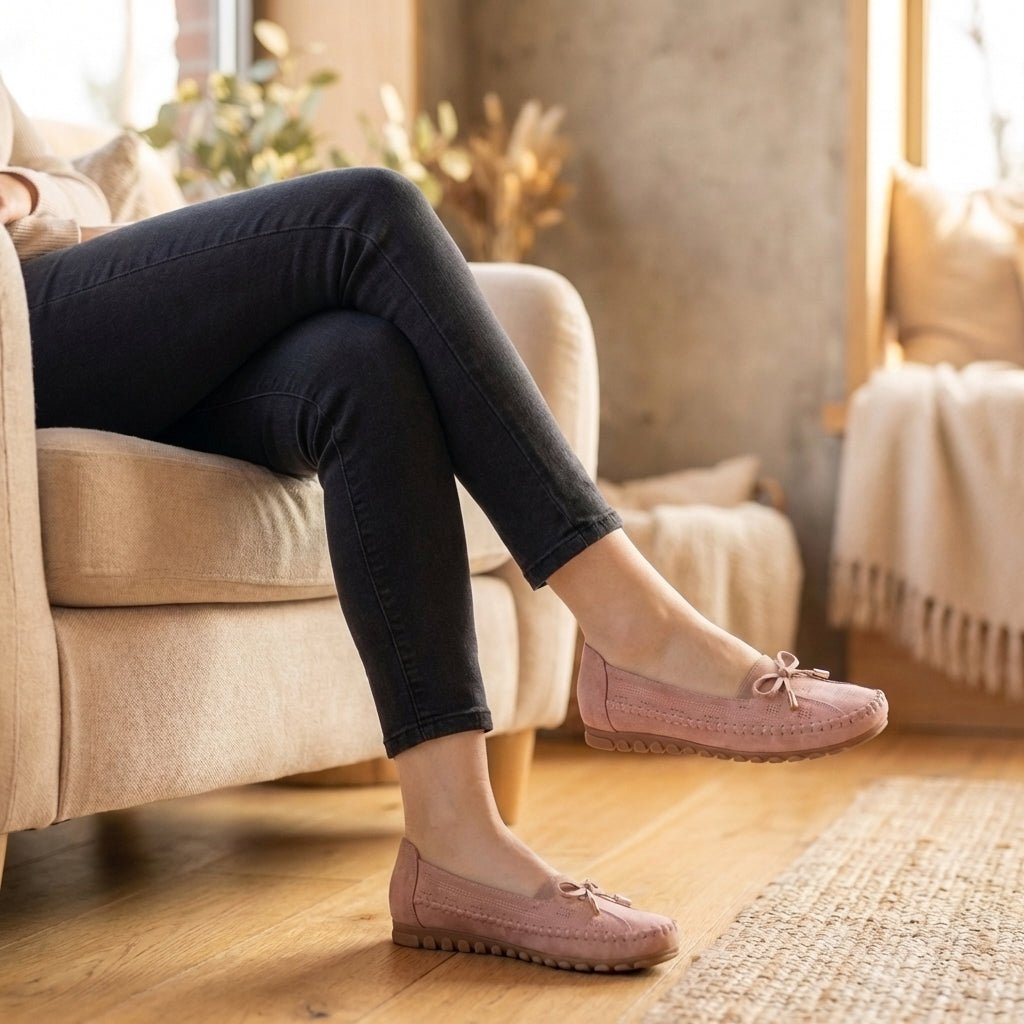 Orthopedic Loafers Slip-On Bow Perforated Comfort