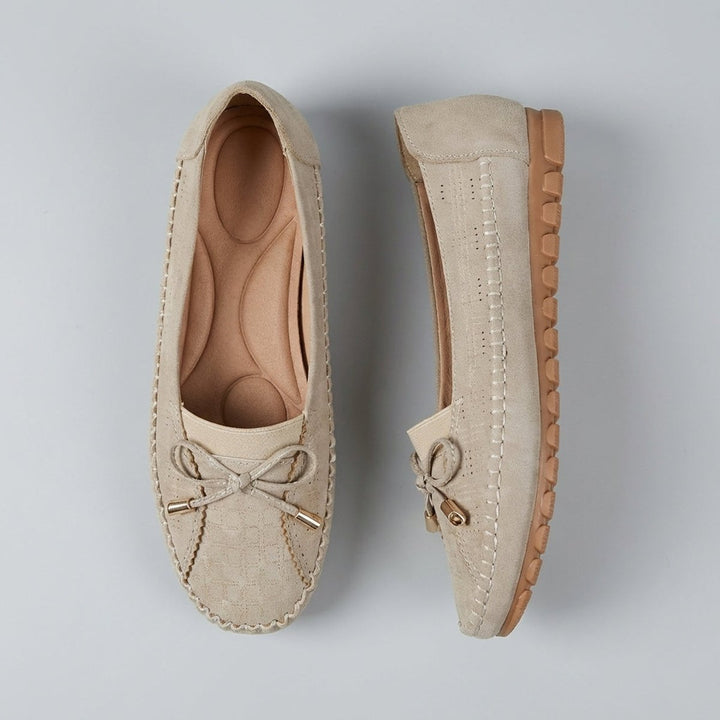 Orthopedic Loafers Women Perforated Bow Slip-On Comfort
