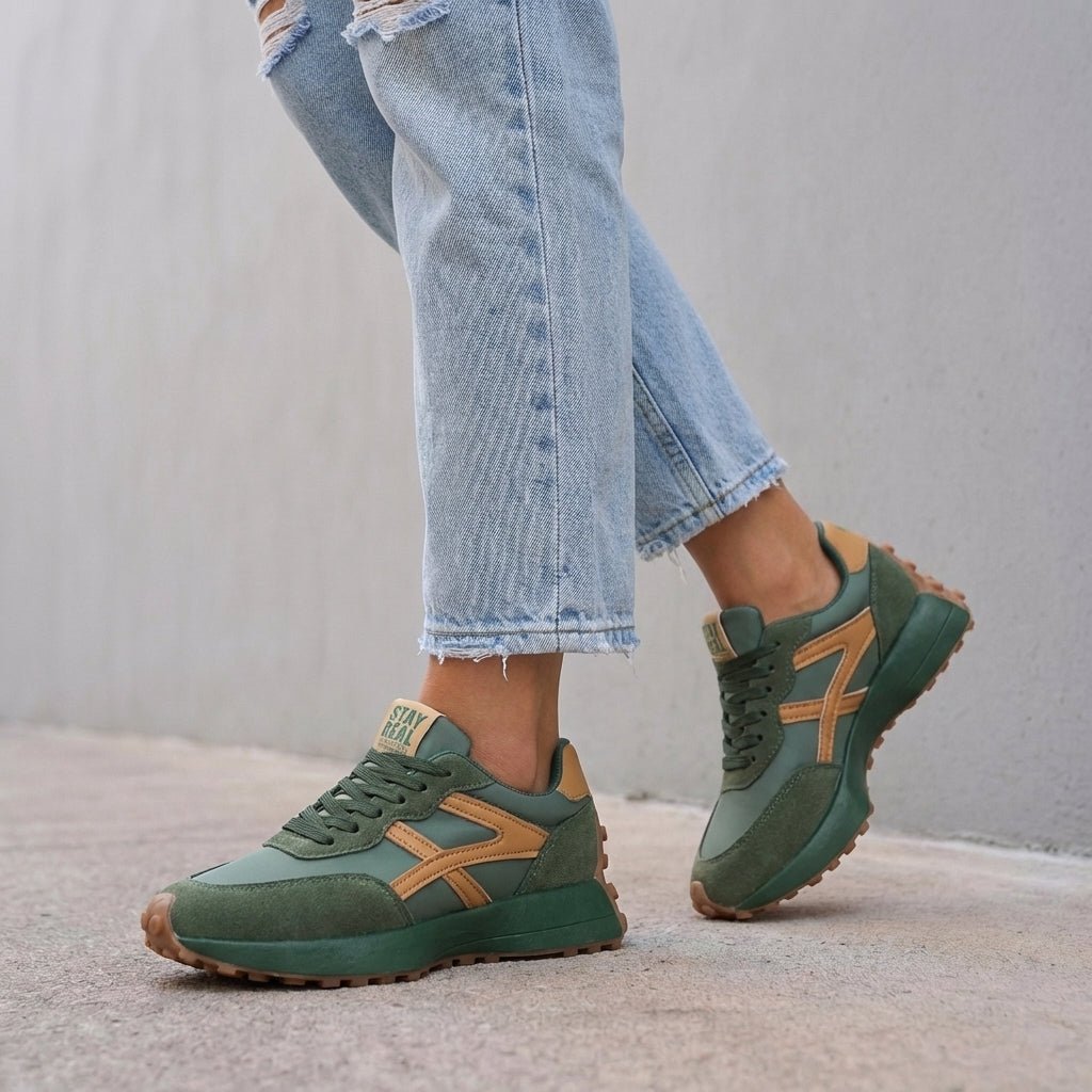 Orthopedic Platform Sneakers Women's Low-Top Supportive - Green