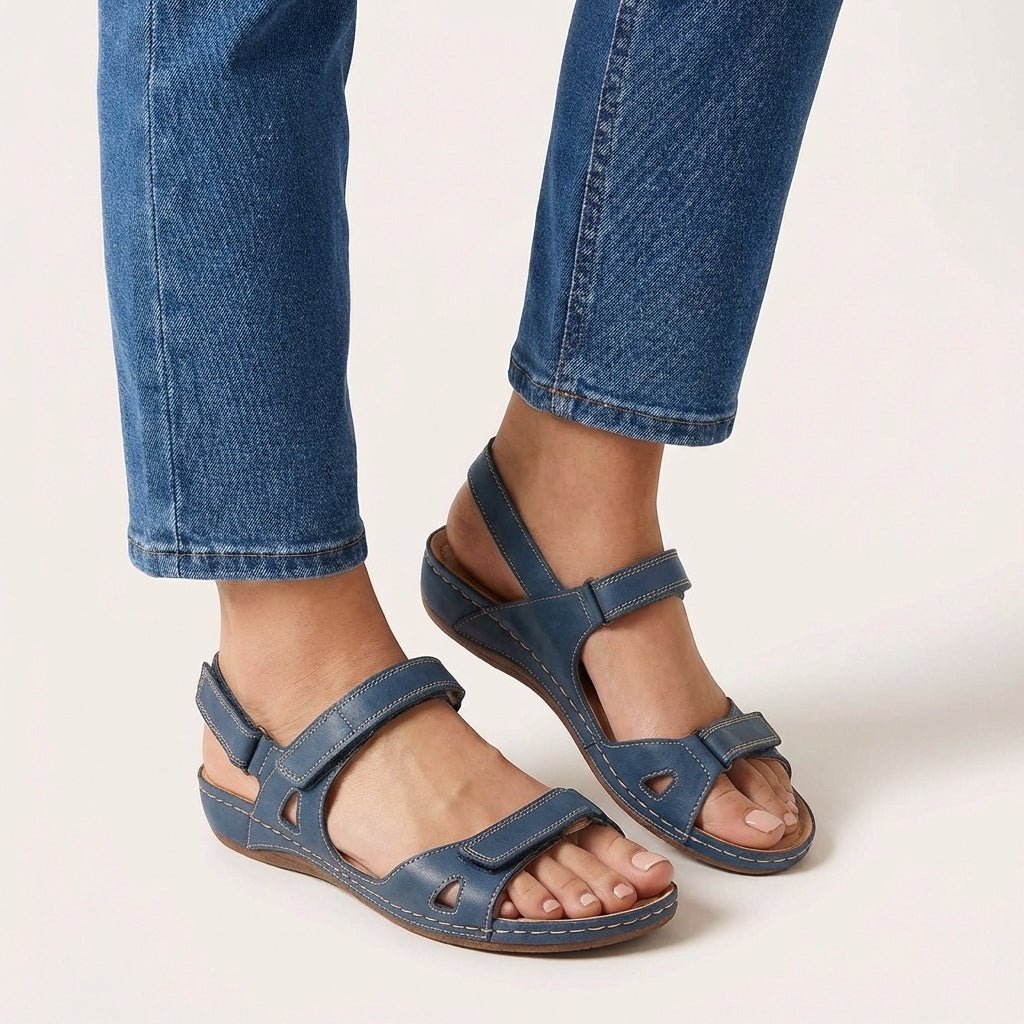 Orthopedic Sandals Adjustable Strap Open Toe Comfort - Blue