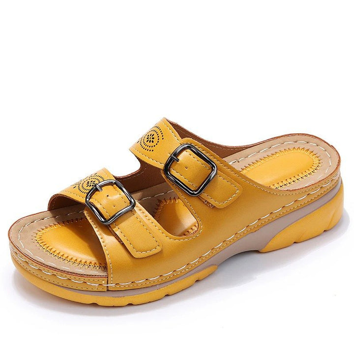 Orthopedic Slide Sandals Comfort Fit Perforated Buckle