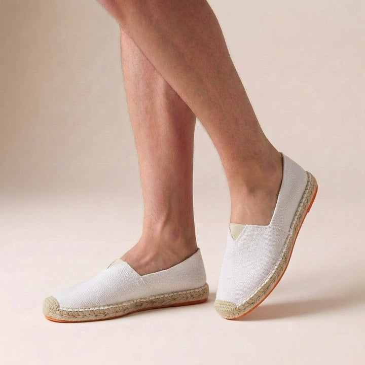 Orthopedic Slip-On Espadrilles Jute Sole Comfort Flats - White