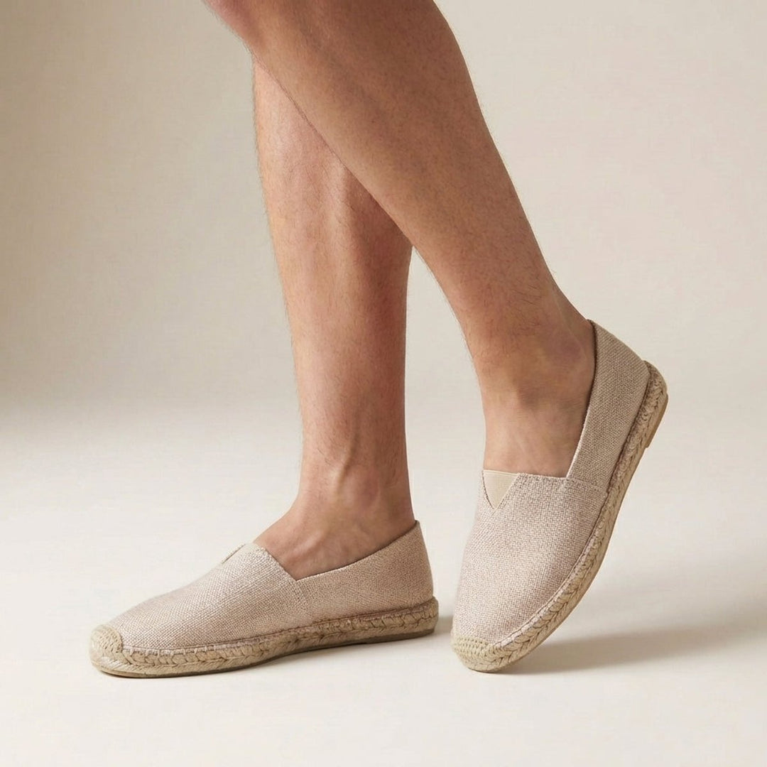 Orthopedic Slip-On Espadrilles Jute Sole Comfort Flats - Beige