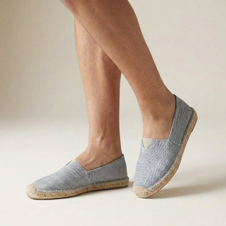 Orthopedic Slip-On Espadrilles Jute Sole Comfort Flats - Gray