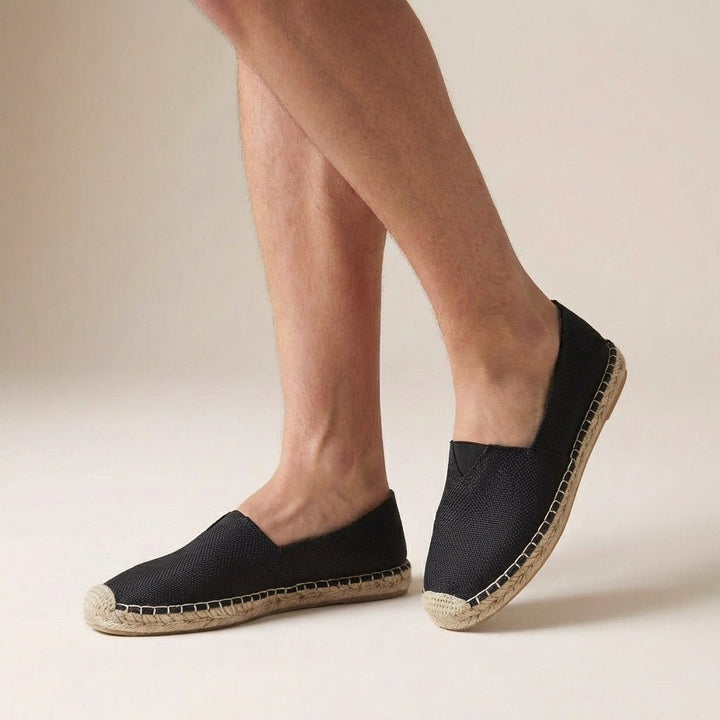 Orthopedic Slip-On Espadrilles Jute Sole Support Comfort - Black