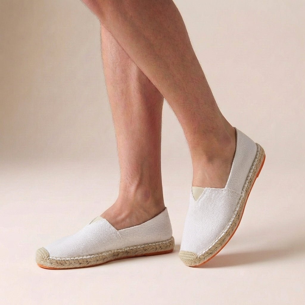 Orthopedic Slip-On Espadrilles Jute Sole Support Comfort - White