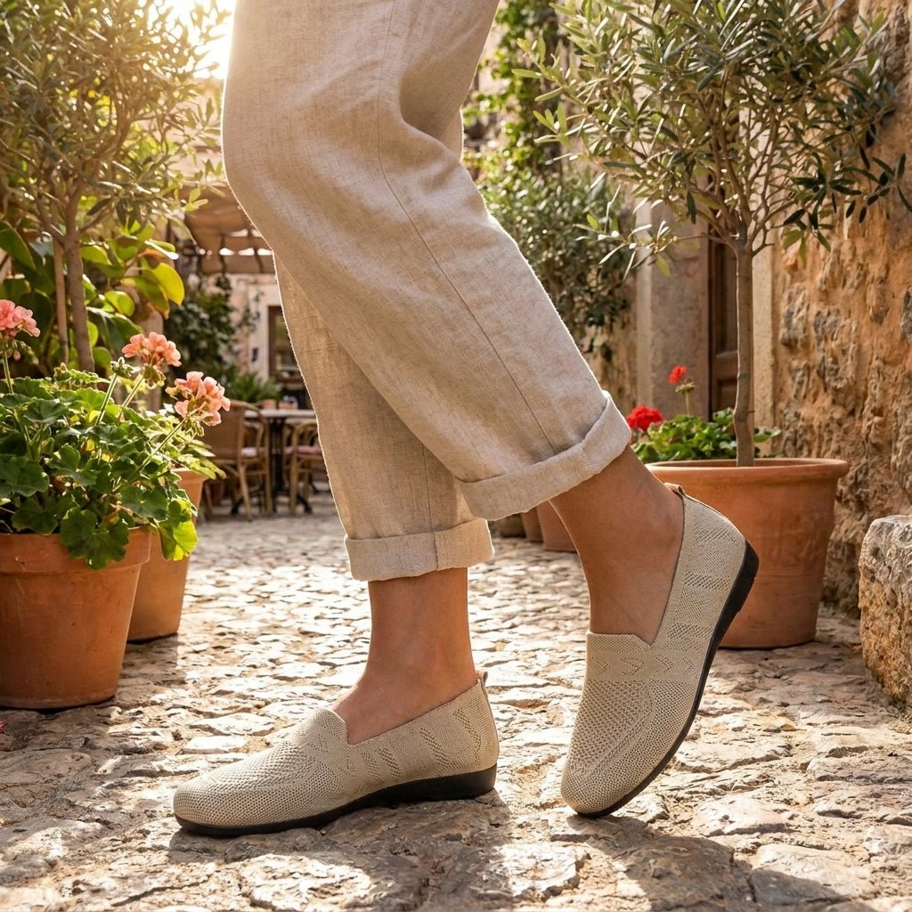 Orthopedic Slip-On Flats Knit Round Toe Comfort Support