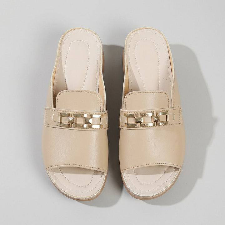 Orthopedic Slip-On Sandals Buckle Detail Comfort