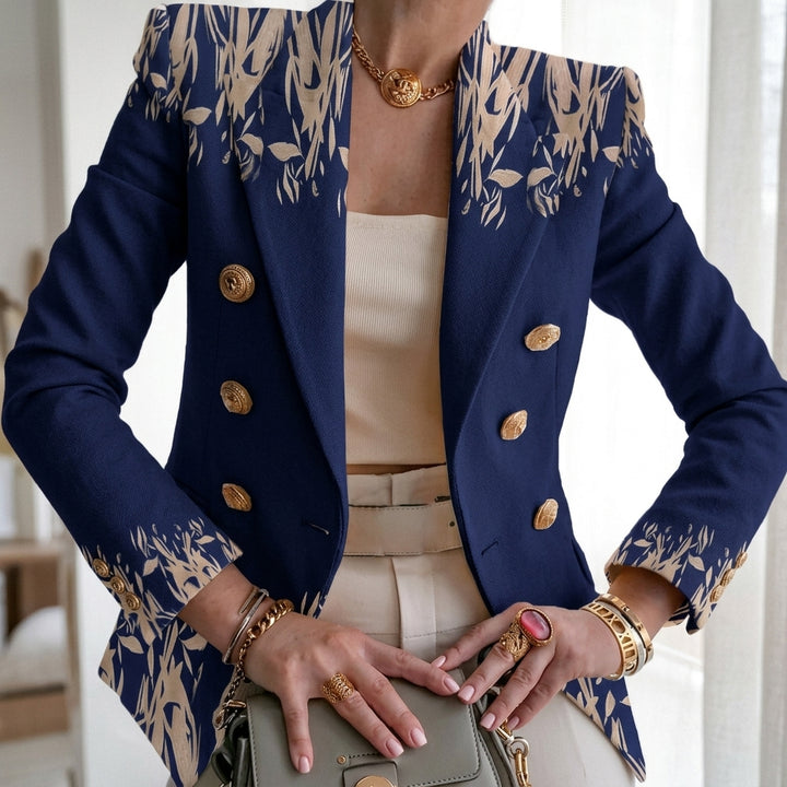 Eleanor | Women’s Contrast Panel Buttoned Work Blazer