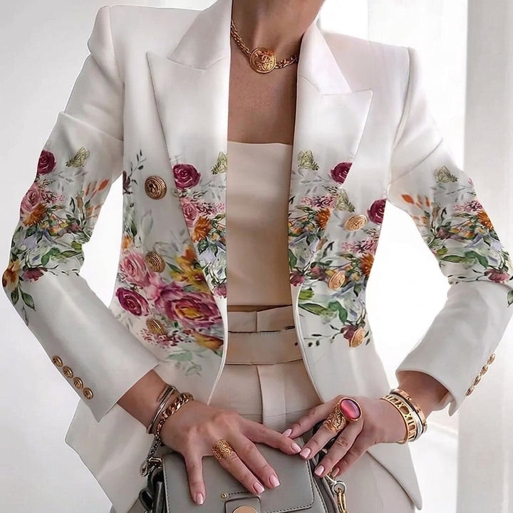 Eleanor | Women’s Contrast Panel Buttoned Work Blazer