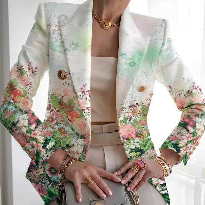 Eleanor | Women’s Contrast Panel Buttoned Work Blazer