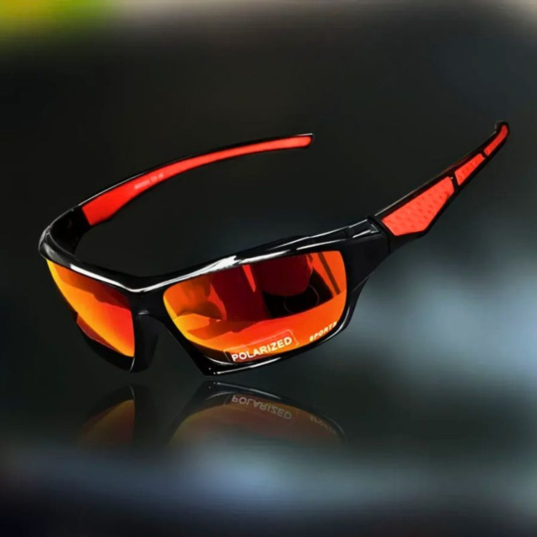 Polarized Shield Sport Sunglasses UV Protection Wraparound - Red